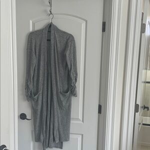 1. State Gray Open-Front Cardigan